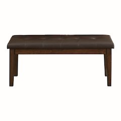 Wieland Faux leather Dining Room Bench in Brown