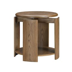 Ellis Asian Hardwood End Table in Brown