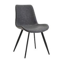 Brixley Faux Leather Dining Side Chair, Set of 2 in Gray