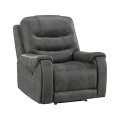 Oberon Microfiber Reclining Chair in Dark Gray