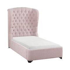 Cameo Chenille Twin Upholstery Bed in Pink