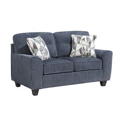Bennett Chenille Love Seat in Blue