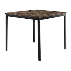 Tempe Faux Marble Top Counter Height Dining Table in Black Metal Finish