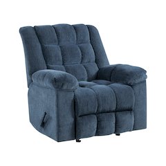 Baldwin Chenille Rocker Reclining Chair in Blue