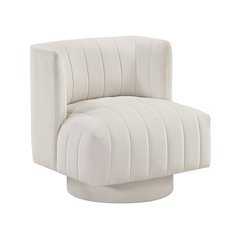 Joyce Textured Swivel Chair in Beige