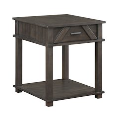 Lakeside Rubberwood End Table in Brown