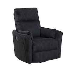 Traverse Corduroy Swivel Glider Reclining Chair in Black