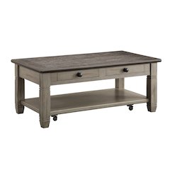 Granby Pine Cocktail Table in 2-Tone Finish (Coffee and Antique Gray)