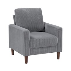 Crandall Corduroy Chair in Gray