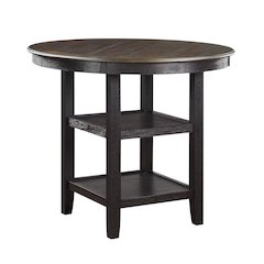Asher Wood Counter Height Dining Room Table in Brown and Black Finish