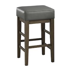 Pittsville Solid Wood 24" Height Square Stool, Set of 2 in Gray