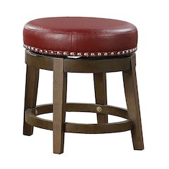 Westby Solid Wood 18" Round Swivel Stool, Set of 2 in Red