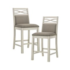 Maribelle Textured Counter Height Chair, set of 2 in Khaki