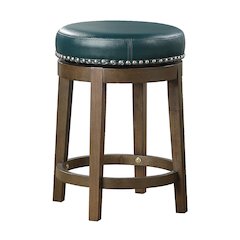 Westby Solid Wood 24" Round Swivel Stool, Set of 2 in Green