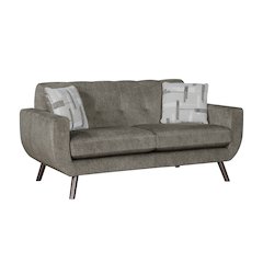 Janne Microfiber Love Seat in Brown
