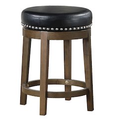 Westby Solid Wood 24" Round Swivel Stool, Set of 2 in Black