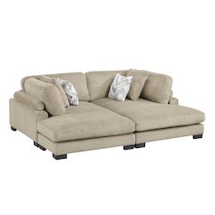 Corydon Microfiber 2-Piece Chaises in Brown