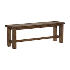 Jerrick Solid Wood Dining Room Bench in Burnished brown
