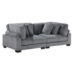 Traverse Corduroy Love Seat in Gray