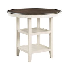 Asher Wood Counter Height Table in Brown and Antique White Finish