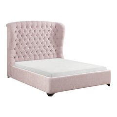 Cameo Chenille Queen Upholstery Bed in Pink