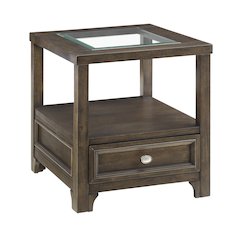 Auburn Asian Hardwood End Table in Charcoal Brown