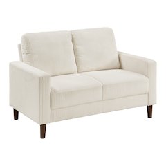 Crandall Corduroy Love Seat in Beige