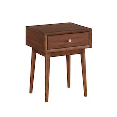 Frolic Rubberwood End Table with Functional Drawer in Brown