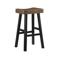 Caspian Solid Wood 29" Stool in Black and Brown Finish