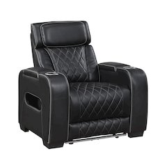 Fairway Faux Leather 3PC Power Double Reclining Sofa in Black
