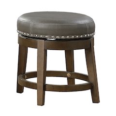Westby Solid Wood 18" Round Swivel Stool, Set of 2 in Gray