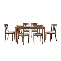 Prineville Textured Dining Room Table and Chairs (set of 7) in Beige