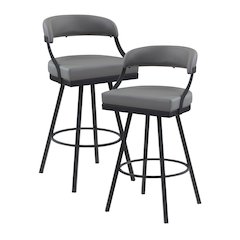 Crowley Faux leather Swivel Pub Height Chair in Gray