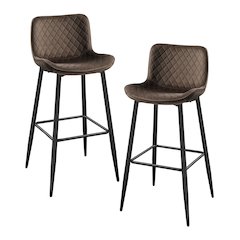 Nya Velvet Pub Height Chair in Brown