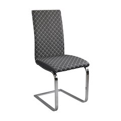 Yannis Faux leather Dining Room Side Chair, set of 2 in Gray