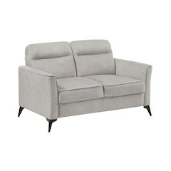 Tellot Microfiber 2pc Set: Sofa, Loveseat in Tan