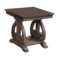 Toulon Pine End Table in Wire-Brushed Power Glaze Oak