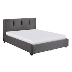 Aitana Textured California King Platform Bed in Graphite