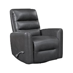 Dimitri Faux Leather Swivel Glider Reclining Chair in Gray