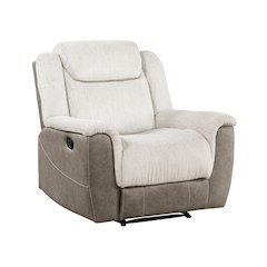 Harriette Chenille Reclining Chair in Beige
