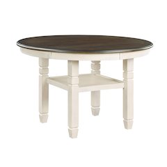 Asher Wood Dining Room Table in Brown and Antique White Finish