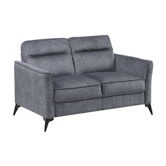 Tellot Microfiber Love Seat in Dark Gray