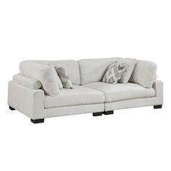 Corydon Microfiber Love Seat in Beige