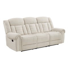 Nutmeg Chenille Double Reclining Sofa in Beige