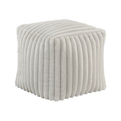 Simpsonville  Corduroy Pouf In Off White