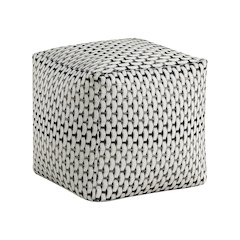 Trent  Jacquard Pouf In Multi Color