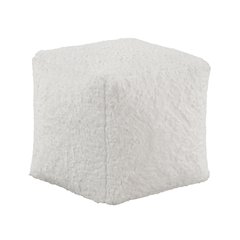 Celina  Fur Pouf In Off White