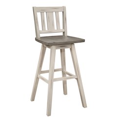 Amsonia Solid Wood Swivel Pub Height Chair, set of 2 in Gray and White