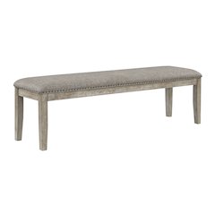 Southlake Textured Dining Room Bench in Light gray
