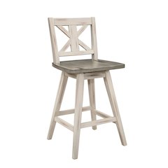 Amsonia Wood  Swivel Counter Height Chair, set of 2 in Gray and Black